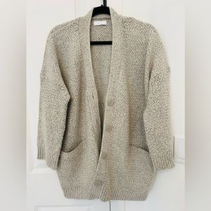 Oak & Fort Oversized Light Grey Knit Cardigan Sweater in Size OS